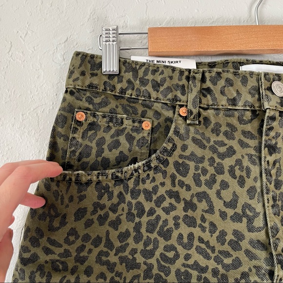 NWT Zara Leopard Print Mini Skirt Green M - Picture 7 of 15